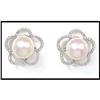 Image 1 : PLATINUM DIAMOND 10.4MM PEARL EARRINGS(was #1705328