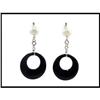Image 1 : ONYX DIAMOND PEARL EARRINGS WERE $295. #1705391