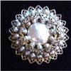 Image 1 : Miriam Haskell pearl circular filagree pin #1705647