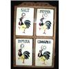 Spice Box Rooster Salt Pepper Paprika Cinnamon #1705780
