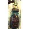 Blue Ball Jar Lamp w/ Screw On Zinc Lid Dark #1705798