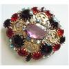 Image 1 : UNSIGNED ~STUNNING~ AB & FACETED GLASS BROOCH #1705982