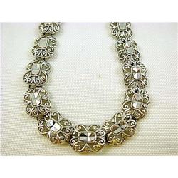 Vintage 14KT White GOLD Filigree BRACELET 7" OR#1706593