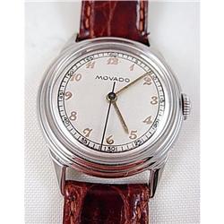 Vintage MENS Swiss MOVADO 17J Stainless WATCH #1706595