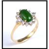Image 1 : EXCELLENT JADE AND DIAMOND RING #1720646