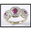 Image 1 : 18K Yellow Gold Ruby Diamond Ring #1720709