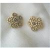 Image 1 : 60's 14K GOLD~DIA.~GARNET FLOWER EARRINGS #1720980