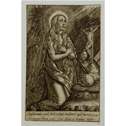 Old Master Etching Mary Magdalen by Wierix #1721021