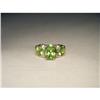Image 1 : 14K YG Peridot Diamond Tri-Stone Heart Ring #1721198