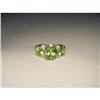 Image 1 : 14K YG Peridot Diamond Tri-Stone Heart Ring #1721198