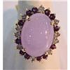 Image 1 : Lavender jade, amethyst & diamond ring #1721225