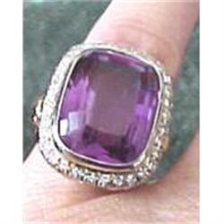 Filagree amethyst and diamond ladies ring #1721227