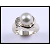 Image 1 : Majestic 14K Yellow Gold Pearl and Diamond Ring#1746139