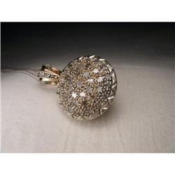 Antique 18K Pink Gold Rose Cut Diamond Pendant #1746253