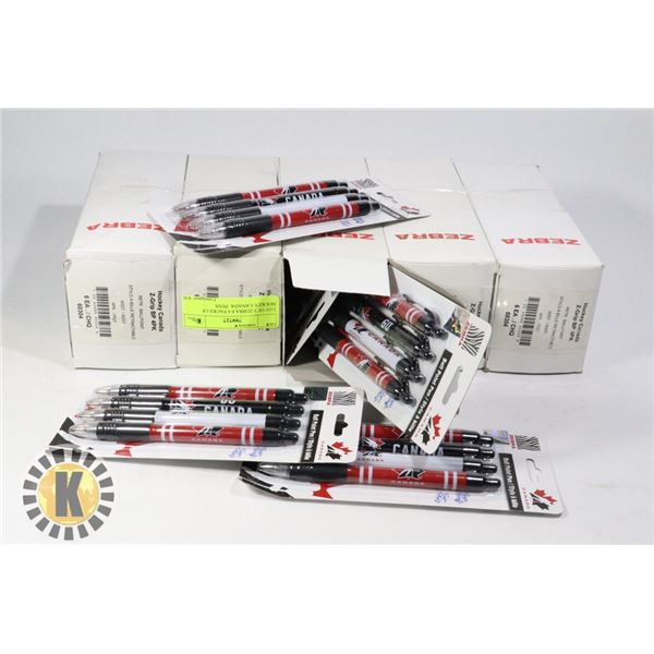 LOT OF 5 ZEBRA 6 4 PACKS OF HOCKEY CANADA  PENS
