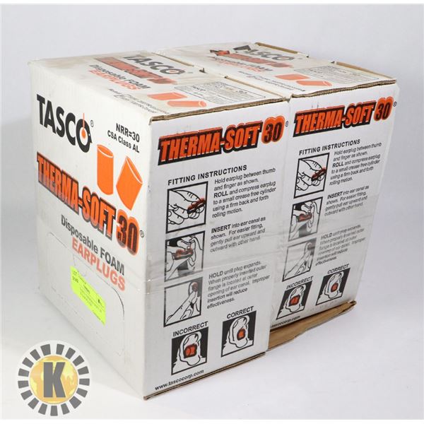 LOT OF 2 TASCO THERMA SOFT 30 UNCORDED EAR PLUGS