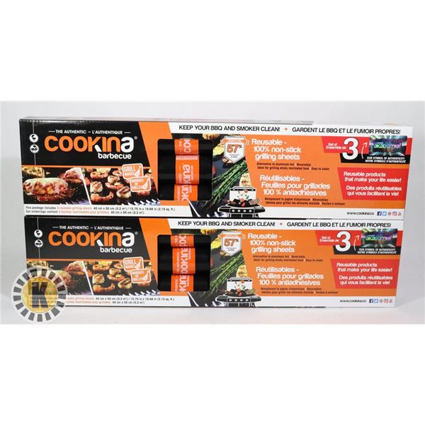 2 PACKAGES OF COOKINA BARBECUE REUSABLE GRILLING