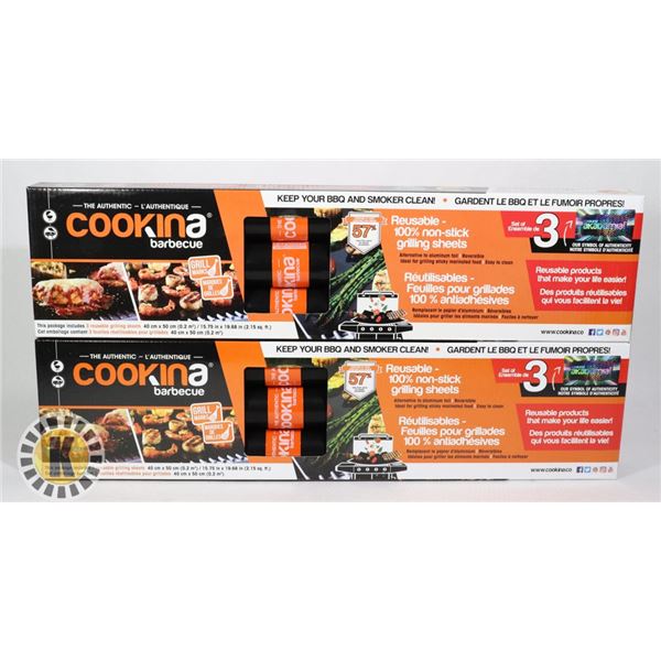 2 PACKAGES OF COOKINA BARBECUE REUSABLE GRILLING