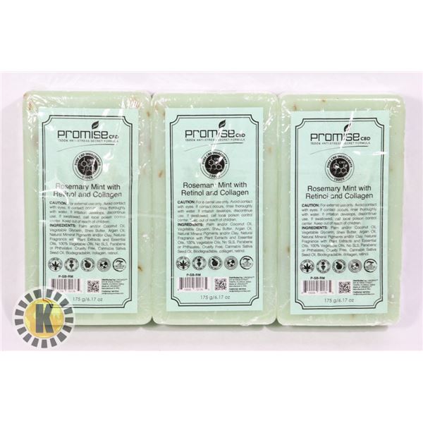 3 BARS OF PROMISE CBD ROSEMARY MINT WITH