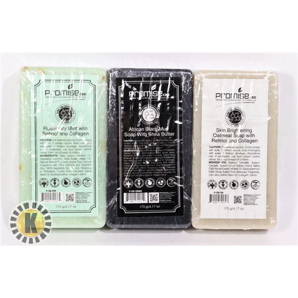 3 ASSORTED BARS OF PROMISE CBD BAR SOAP