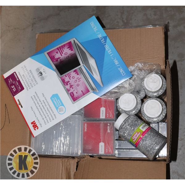 BOX OF ASSORTED OFFICE SUPPLIES