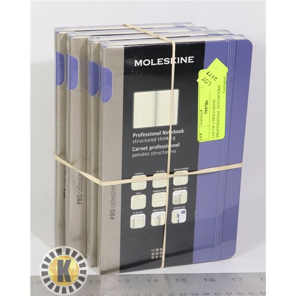 LOT OF 4 MOLESKINE PROFESSIONAL NOTEBOOKS