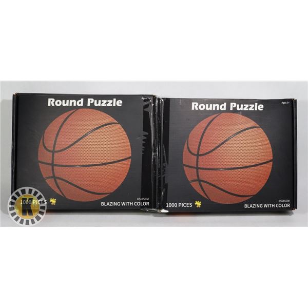 TWO 1000PC "BASKETBALL" ROUND PUZZLE