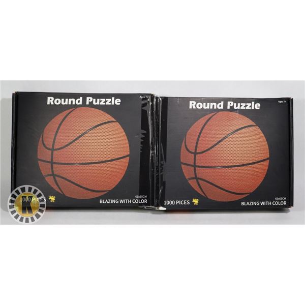 TWO 1000PC "BASKETBALL" ROUND PUZZLE