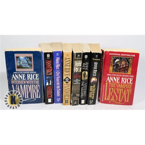 BUNDLE OF 8 ANNE RICE BOOKS INCLUDING INTERVIEW