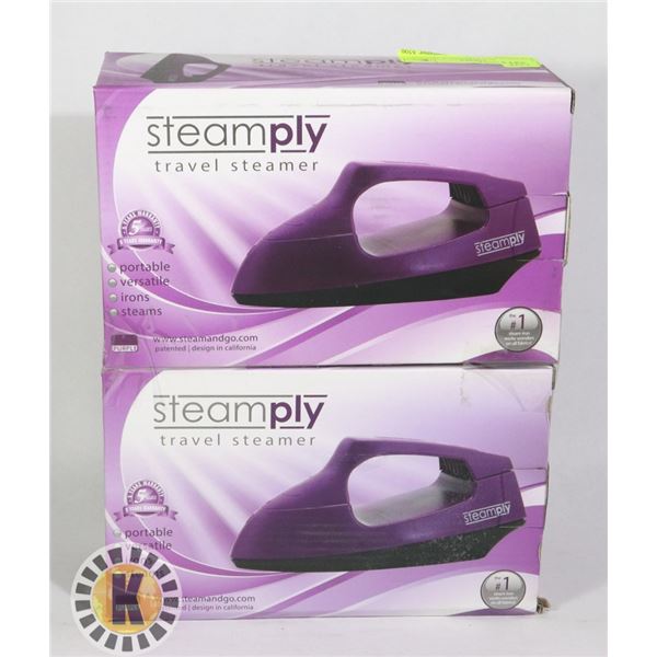 2 NEW PURPLE STEAMPLY TRAVEL STEAMERS