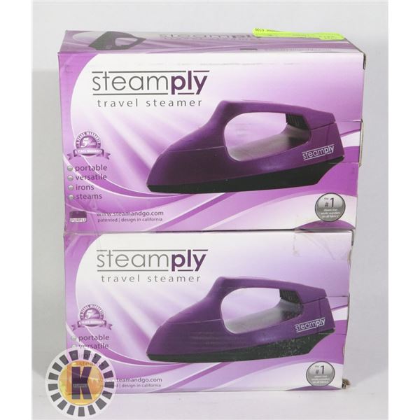 2 NEW PURPLE STEAMPLY TRAVEL STEAMERS