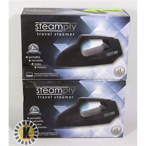 2 NEW BLACK STEAMPLY TRAVEL STEAMERS