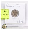 Image 1 : CANADIAN SILVER 5 CENT COIN 1906