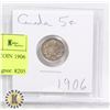 Image 1 : CANADIAN SILVER 5 CENT COIN 1906