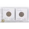 Image 1 : 2 CANADIAN 5 CENT COINS DATED 1923 AND 1927