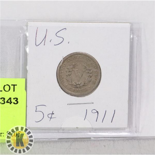 1 US 5 CENT COIN DATED 1911