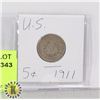 Image 1 : 1 US 5 CENT COIN DATED 1911