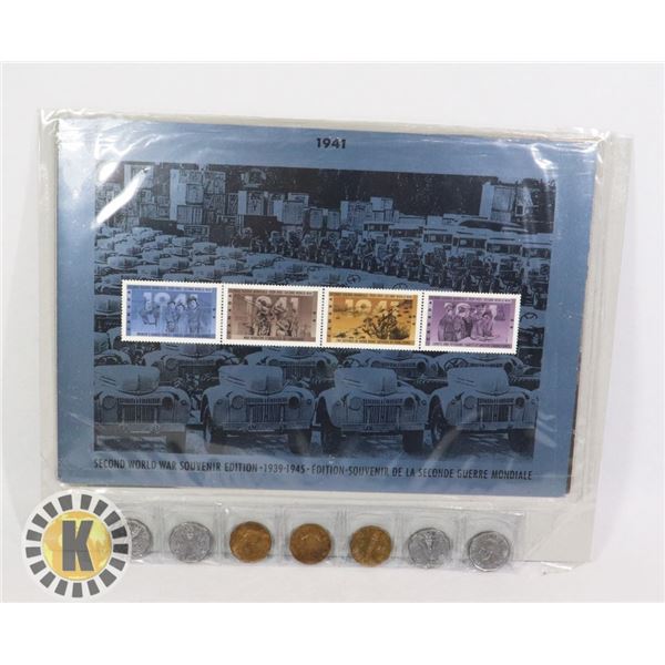 1941 WWII STAMP COLLECTION + LOT OF WWII $.05