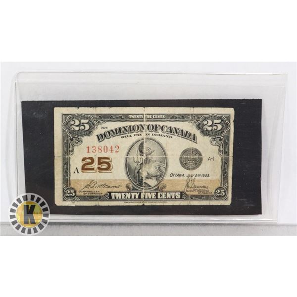 1923 25C SHINPLASTER MCCAVOUR #DC-24C