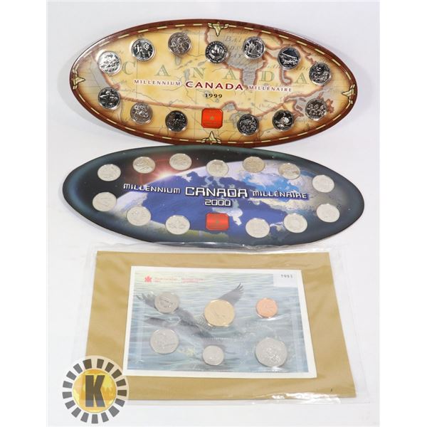 1999 + 2000 MILLENNIUM $.25 SET + 1982 PROOF $1