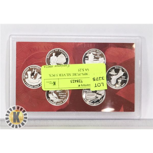 OVER 1OZ 90% PURE SILVER 5 PCS. CAMEO USA $.25