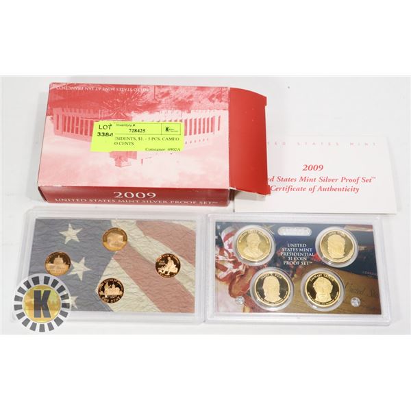 USA PRESIDENTS, $1. - 5 PCS. CAMEO + CAMEO CENTS