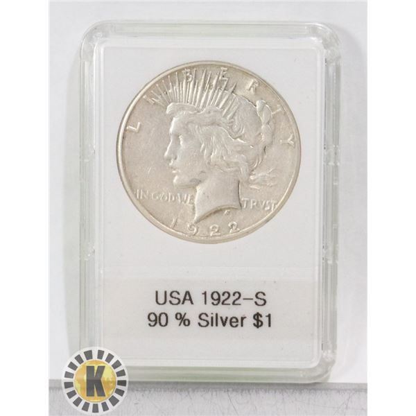 USA 1922-S SILVER DOLLAR 90% SILVER