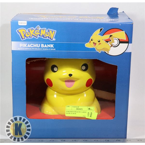 POKEMON PIKACHU LARGE PIGGY BANK IN BOX