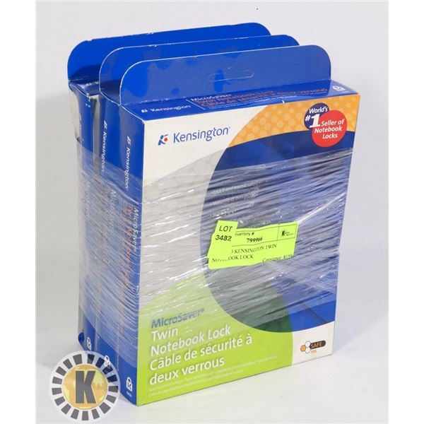 LOT OF 3 KENSINGTON TWIN NOTEBOOK LOCK