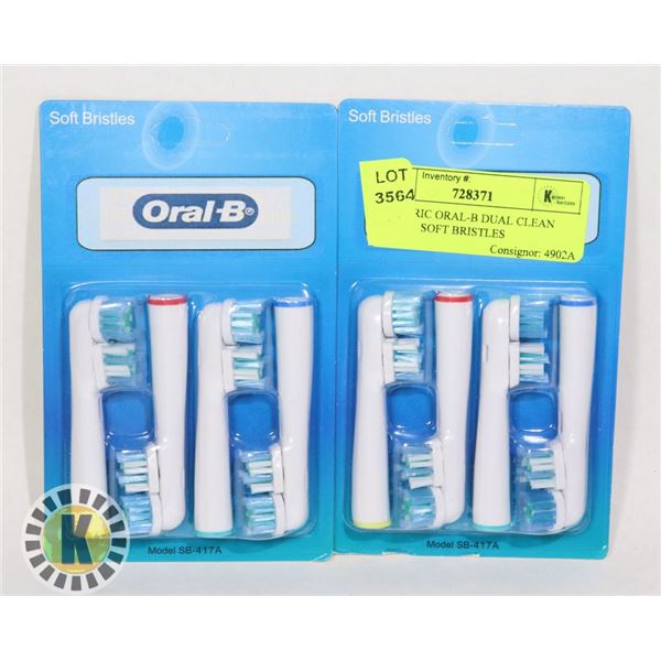 8 GENERIC ORAL-B DUAL CLEAN REFILLS SOFT BRISTLES