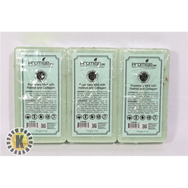 3 BARS OF PROMISE CBD ROSEMARY MINT WITH