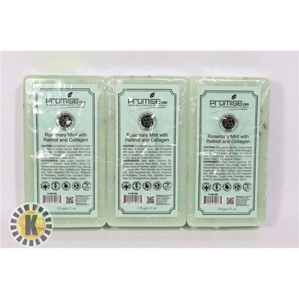 3 BARS OF PROMISE CBD ROSEMARY MINT WITH