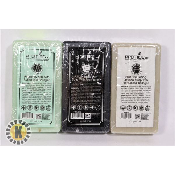 3 ASSORTED BARS OF PROMISE CBD BAR SOAP