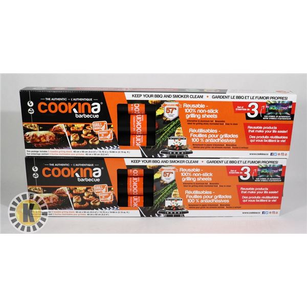 2 PACKAGES OF COOKINA BARBECUE REUSABLE GRILLING